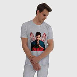 Пижама хлопковая мужская Dexter: Blooded wings, цвет: меланж — фото 2