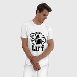 Пижама хлопковая мужская Iron Lift цвета белый — фото 2