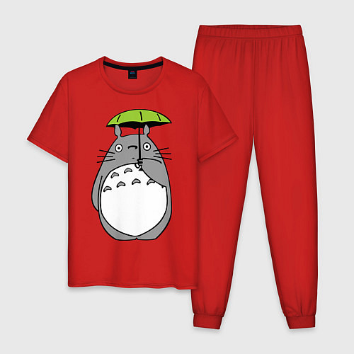 Мужская пижама Totoro с зонтом / Красный – фото 1