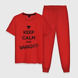 Пижама хлопковая мужская Keep Calm & WAAAGH, цвет: красный