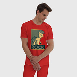 Пижама хлопковая мужская Rock Pony, цвет: красный — фото 2
