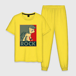 Пижама хлопковая мужская Rock Pony, цвет: желтый