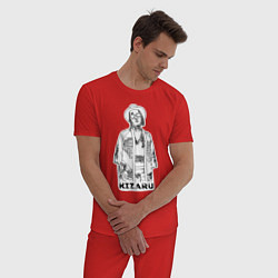 Пижама хлопковая мужская Kizaru, цвет: красный — фото 2