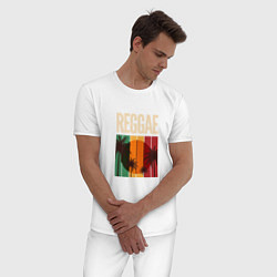Пижама хлопковая мужская Reggae, цвет: белый — фото 2