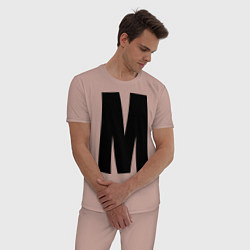 Пижама хлопковая мужская Мы(М) цвета пыльно-розовый — фото 2