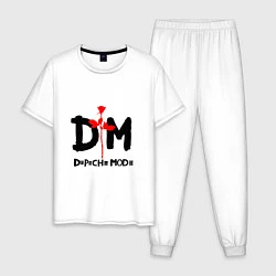 Пижама хлопковая мужская Depeche Mode Rose, цвет: белый