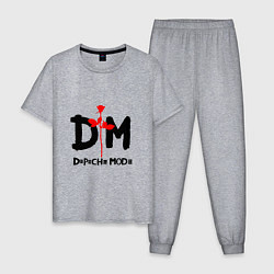 Пижама хлопковая мужская Depeche Mode Rose, цвет: меланж