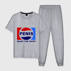 Пижама хлопковая мужская Penis. Enjoy the taste, цвет: меланж