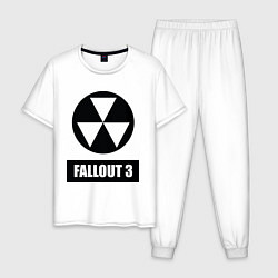 Пижама хлопковая мужская Fallout 3, цвет: белый