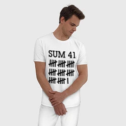Пижама хлопковая мужская Sum 41: Days, цвет: белый — фото 2