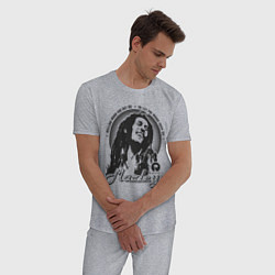Пижама хлопковая мужская Bob Marley: Island, цвет: меланж — фото 2