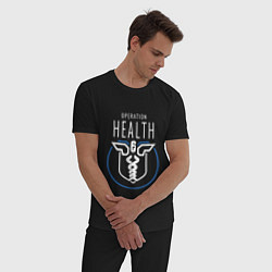 Пижама хлопковая мужская Operation Health, цвет: черный — фото 2