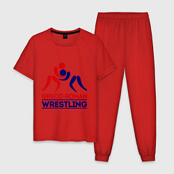 Пижама хлопковая мужская Greco-roman wrestling, цвет: красный