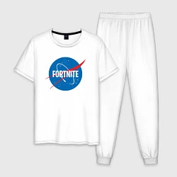 Пижама хлопковая мужская Fortnite Nasa, цвет: белый