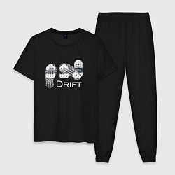 Пижама хлопковая мужская Drift, цвет: черный