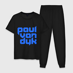 Пижама хлопковая мужская Paul van Dyk: Filled, цвет: черный