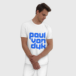 Пижама хлопковая мужская Paul van Dyk: Filled, цвет: белый — фото 2