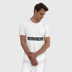 Пижама хлопковая мужская Eminem: minimalism, цвет: белый — фото 2