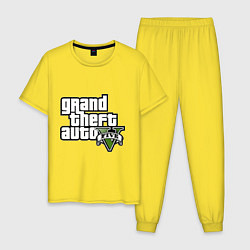 Пижама хлопковая мужская GTA Five, цвет: желтый