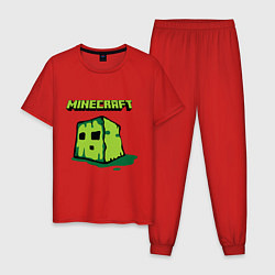 Пижама хлопковая мужская Minecraft Creeper, цвет: красный