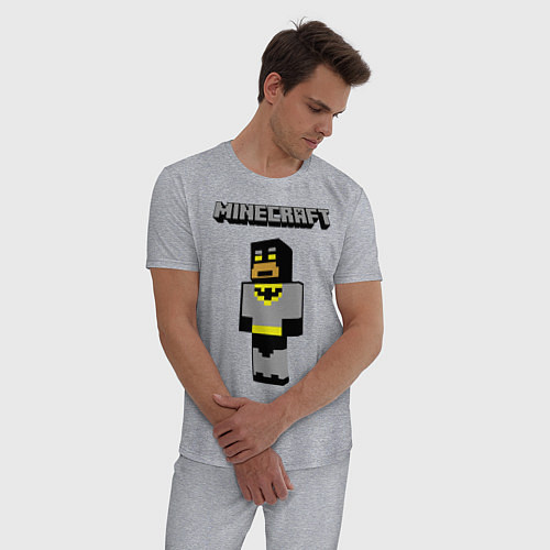 Мужская пижама Minecraft Batman / Меланж – фото 3