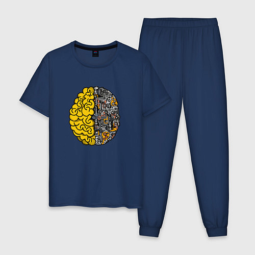 Мужская пижама Мозг инженера / Тёмно-синий – фото 1