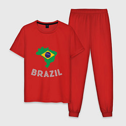 Пижама хлопковая мужская Brazil Country, цвет: красный