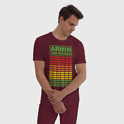 Пижама хлопковая мужская Armin van Buuren: EQ цвета меланж-бордовый — фото 2