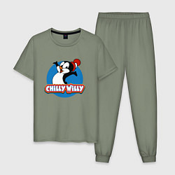 Пижама хлопковая мужская Chilly Willy, цвет: авокадо