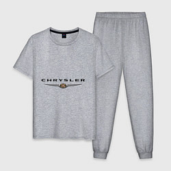 Пижама хлопковая мужская Chrysler logo, цвет: меланж