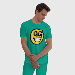 Пижама хлопковая мужская GG Smile, цвет: зеленый — фото 2