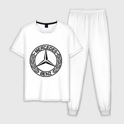 Пижама хлопковая мужская Mercedes-Benz цвета белый — фото 1