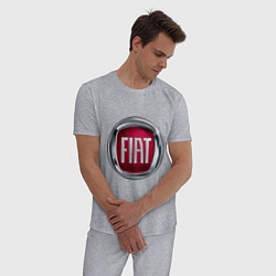 Пижама хлопковая мужская FIAT logo, цвет: меланж — фото 2