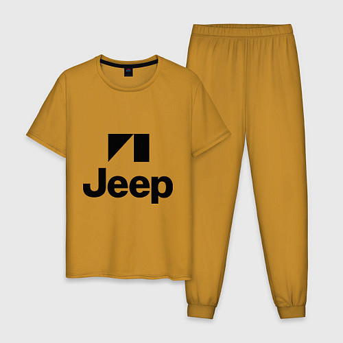 Мужская пижама Jeep logo / Горчичный – фото 1