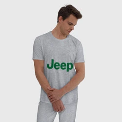 Пижама хлопковая мужская Logo Jeep, цвет: меланж — фото 2