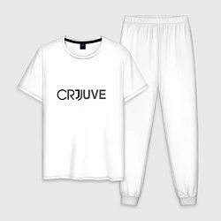 Пижама хлопковая мужская CR7 Juve, цвет: белый
