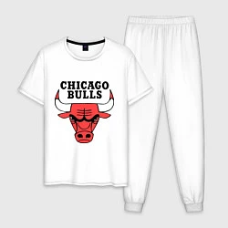 Пижама хлопковая мужская Chicago Bulls, цвет: белый