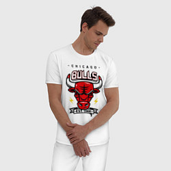 Пижама хлопковая мужская Chicago Bulls est. 1966, цвет: белый — фото 2