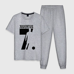 Пижама хлопковая мужская Juventus: Ronaldo 7, цвет: меланж