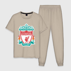 Пижама хлопковая мужская Liverpool FC, цвет: миндальный