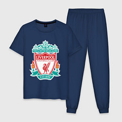 Пижама хлопковая мужская Liverpool FC, цвет: тёмно-синий