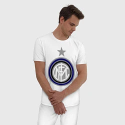 Пижама хлопковая мужская Inter FC, цвет: белый — фото 2