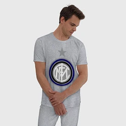 Пижама хлопковая мужская Inter FC, цвет: меланж — фото 2
