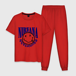 Пижама хлопковая мужская Nevermind Nirvana, цвет: красный