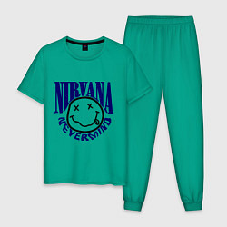 Пижама хлопковая мужская Nevermind Nirvana, цвет: зеленый