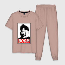 Пижама хлопковая мужская BOOM: Kim Chen Eun, цвет: пыльно-розовый