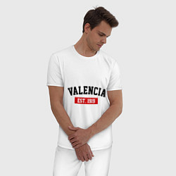 Пижама хлопковая мужская FC Valencia Est. 1919, цвет: белый — фото 2