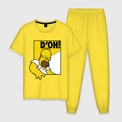 Пижама хлопковая мужская Homer D'OH!, цвет: желтый