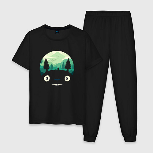 Мужская пижама Тоторо как лес / Черный – фото 1
