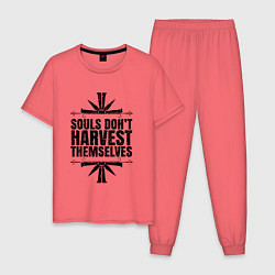 Пижама хлопковая мужская Harvest Themselves, цвет: коралловый